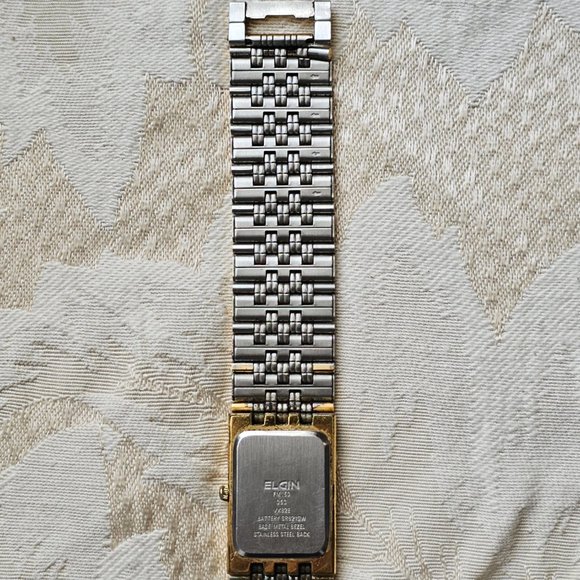 Elgin Black and Gold Tone Diamond Quartz Stainless Steel Watch - Picture 6 of 16